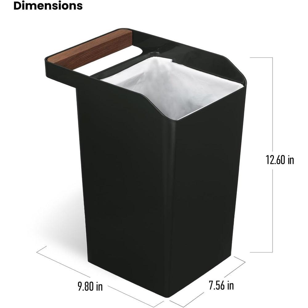 Virtuoso Collection - 2 Gallon Small Square Open Top Trash Can with Handle - Serene Green, 2-Pack - Home Zone Living