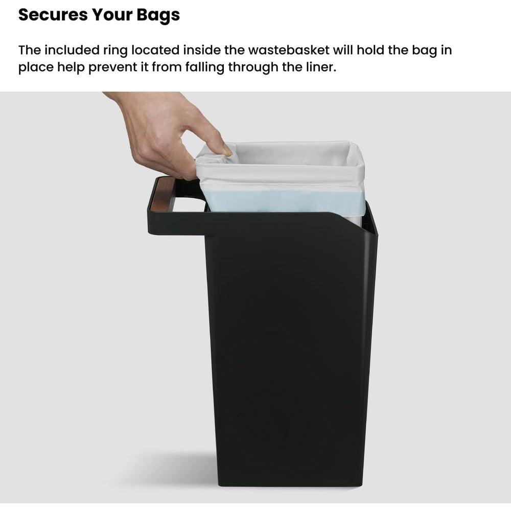 Virtuoso Collection - 2 Gallon Small Square Open Top Trash Can with Handle - Serene Green, 2-Pack - Home Zone Living
