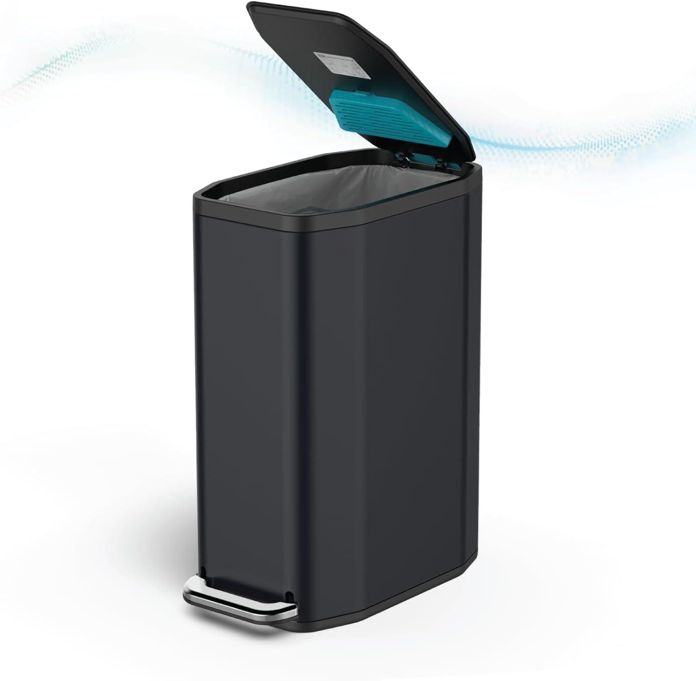 13 Gallon Slim Trash Can with CleanAura