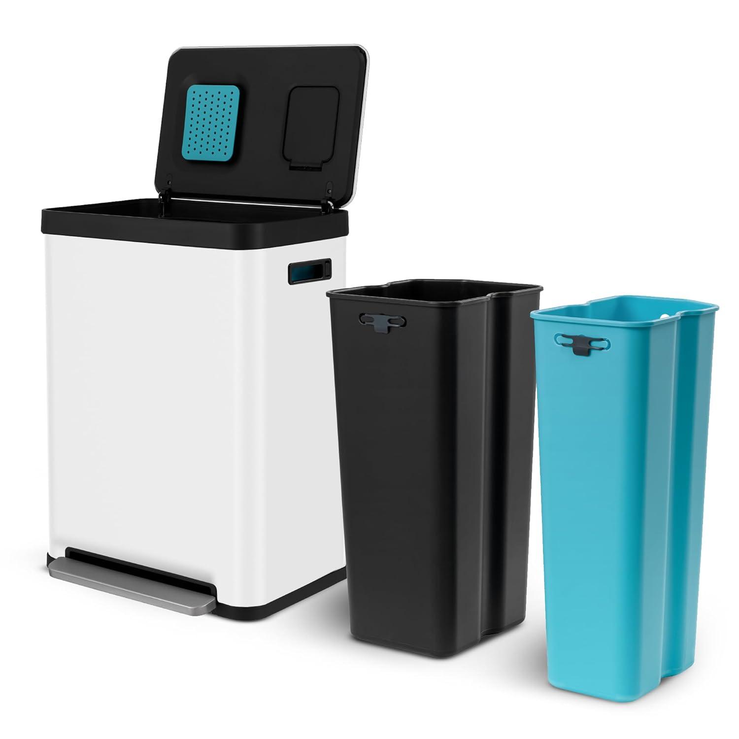 18.5 Gallon Dual Compartment Trash Can with CleanAura