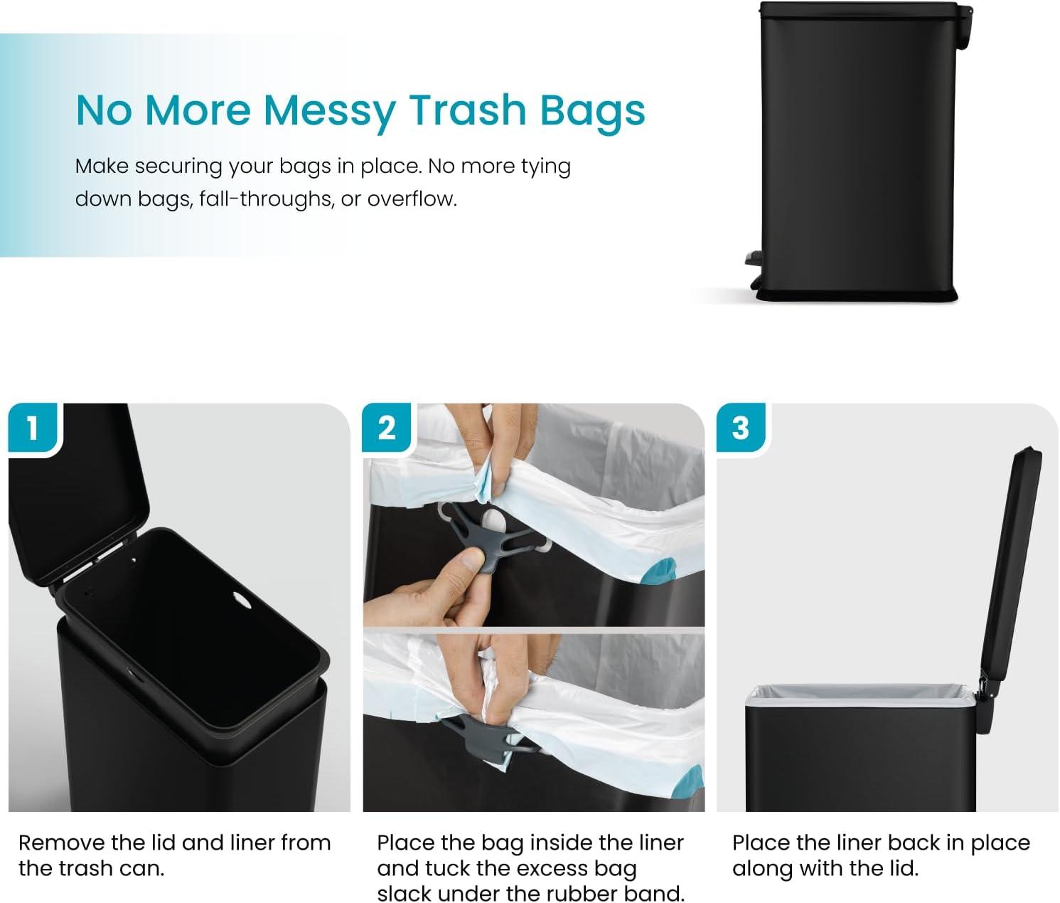 4.4 Gallon Slim Kitchen Trash Can - 16.7 Liter