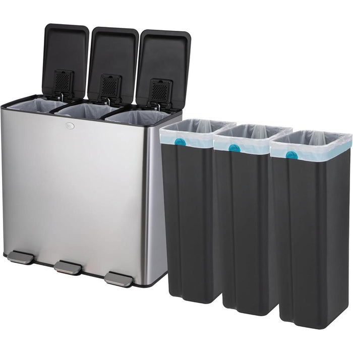 24 Gallon Kitchen Trash Can with 3 Compartments