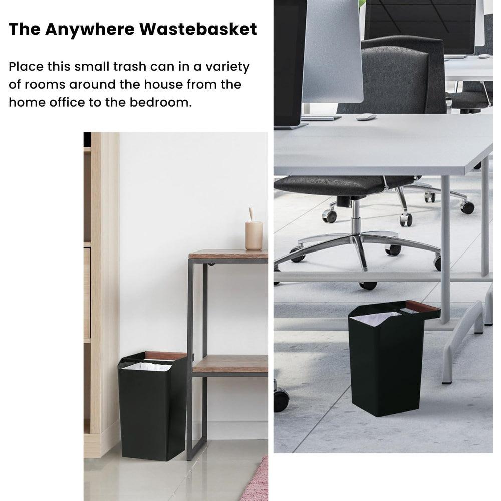 Virtuoso Collection - 2 Gallon Small Square Open Top Trash Can with Handle - Serene Green, 2-Pack - Home Zone Living
