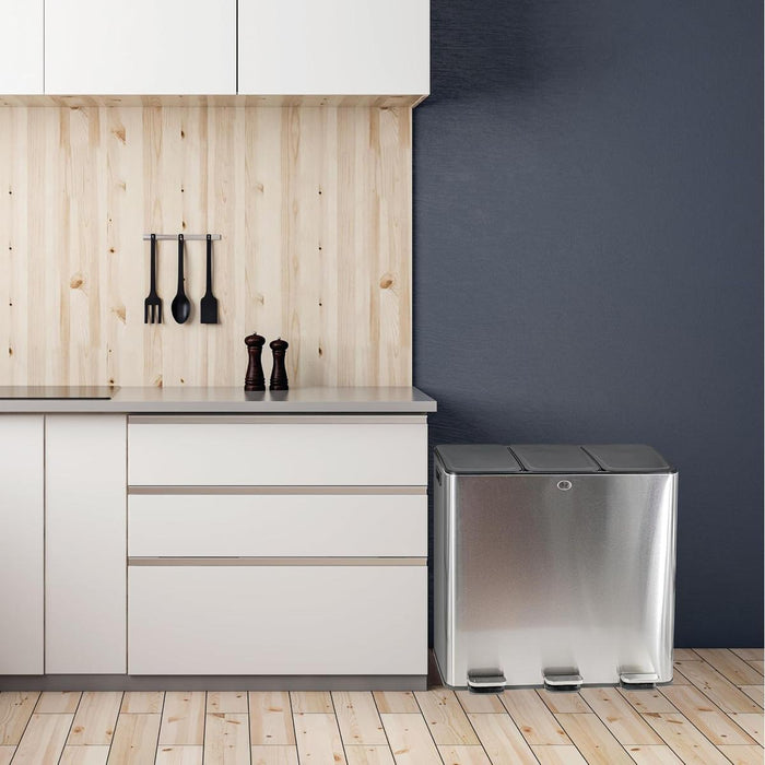 24 Gallon Kitchen Trash Can with 3 Compartments