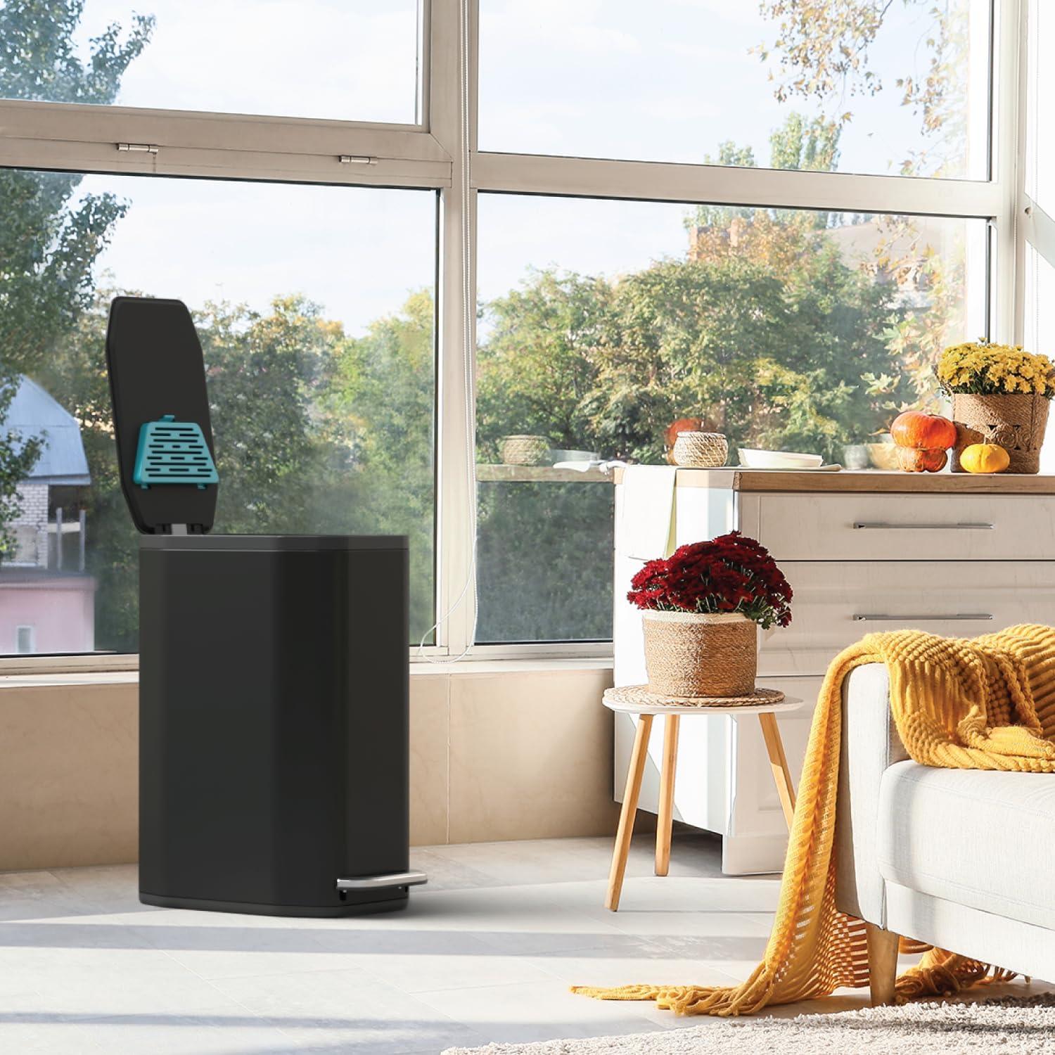 13 Gallon Slim Trash Can with CleanAura