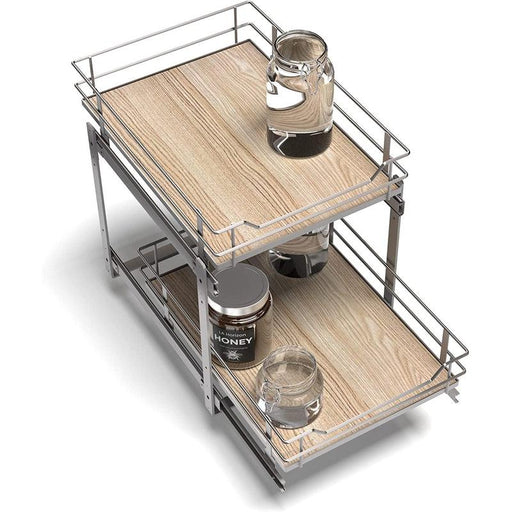 Virtuoso Collection - 15" W - Two Tier Pull-Out Cabinet Organizer - Home Zone Living