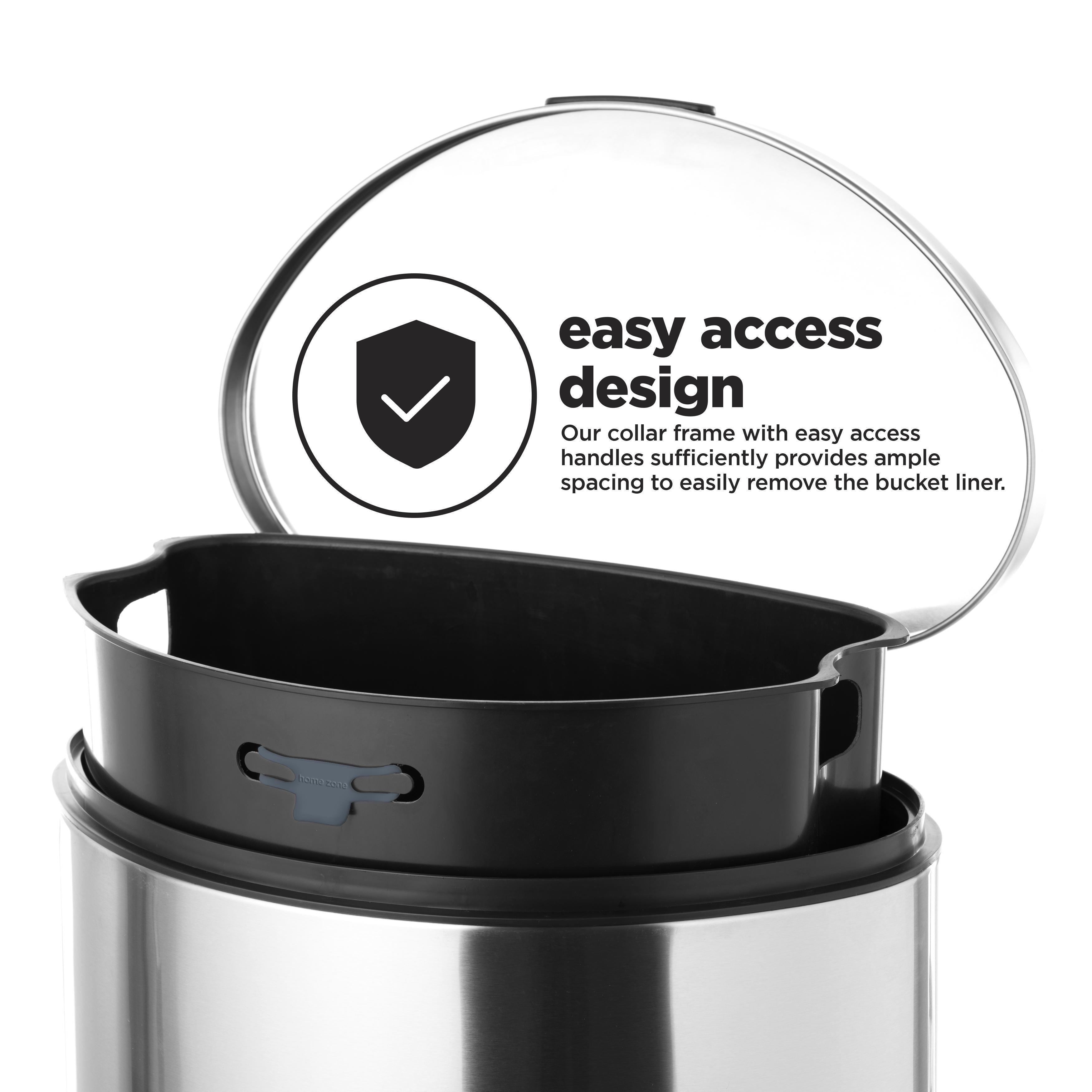 12 Gallon Semi-Round Kitchen Trash Can - Home Zone Living