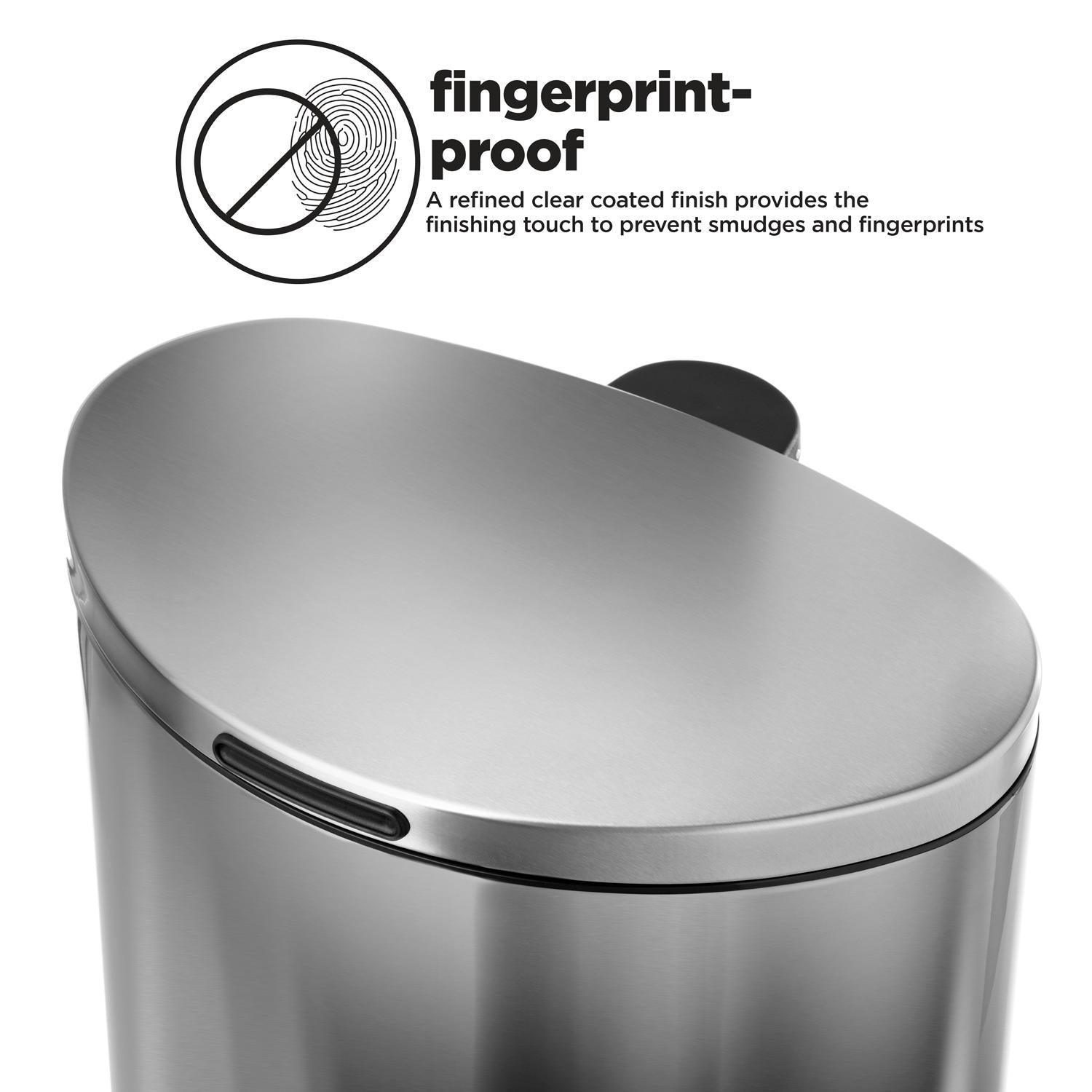12 Gallon Semi-Round Kitchen Trash Can - Home Zone Living
