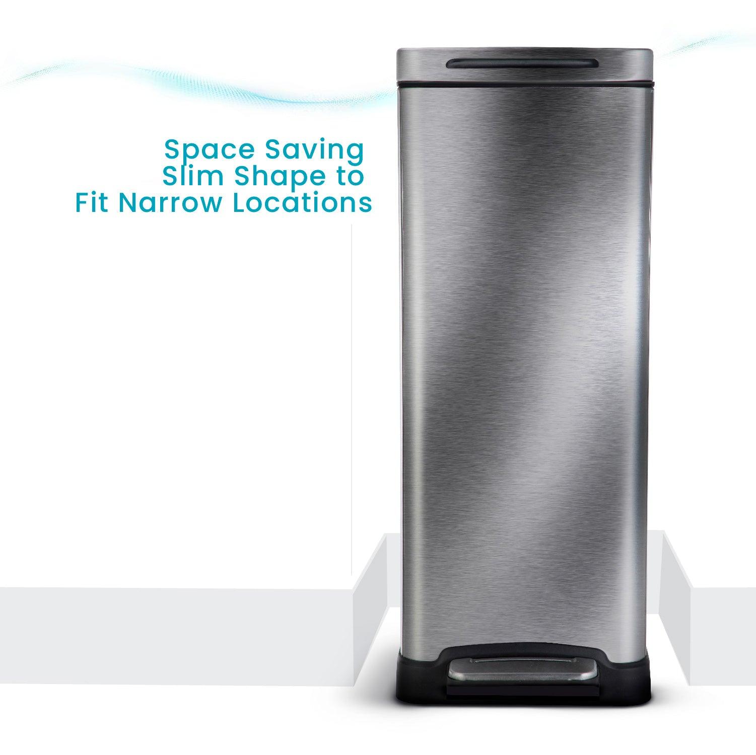 12 Gallon Slim Kitchen Trash Can - Home Zone Living