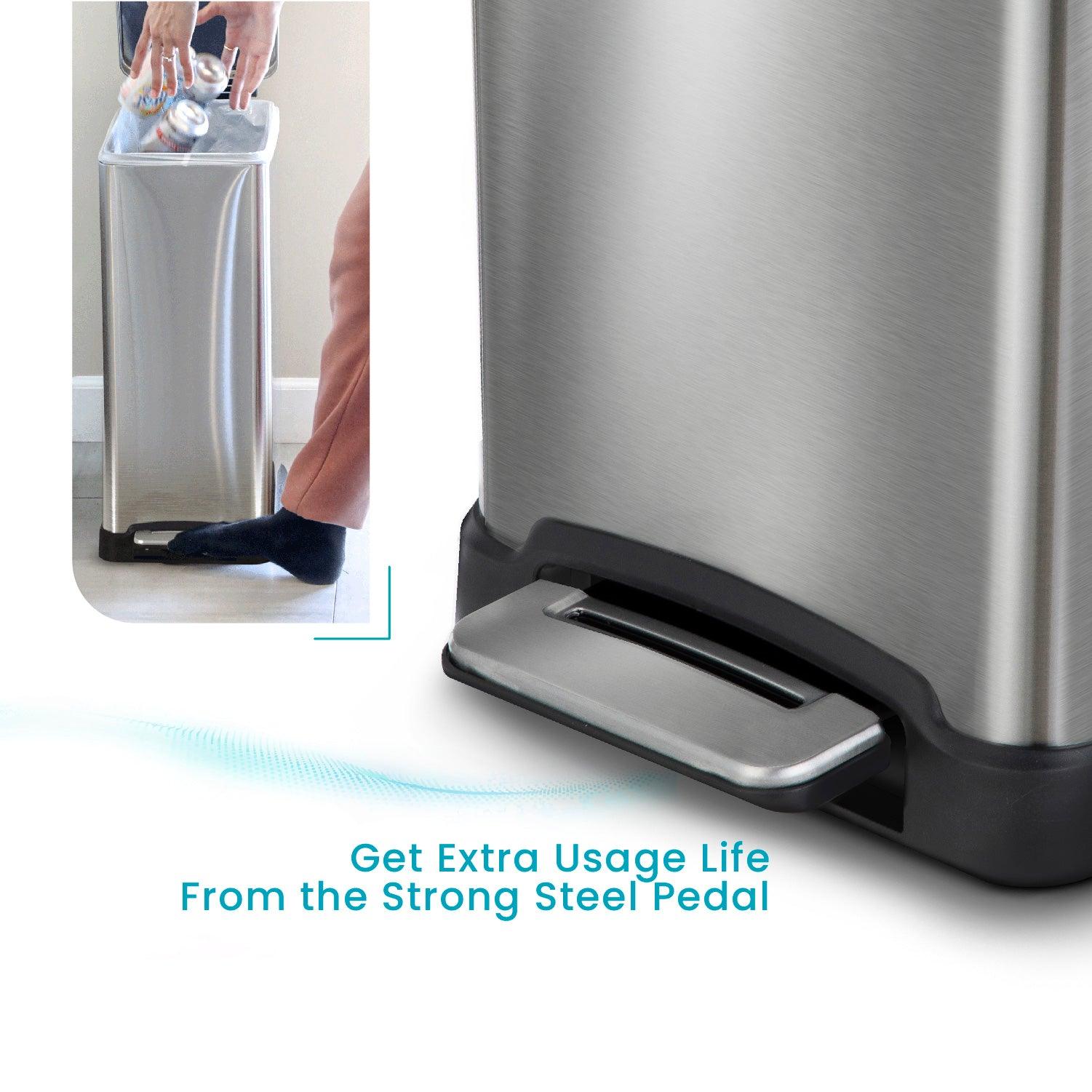 12 Gallon Slim Kitchen Trash Can - Home Zone Living