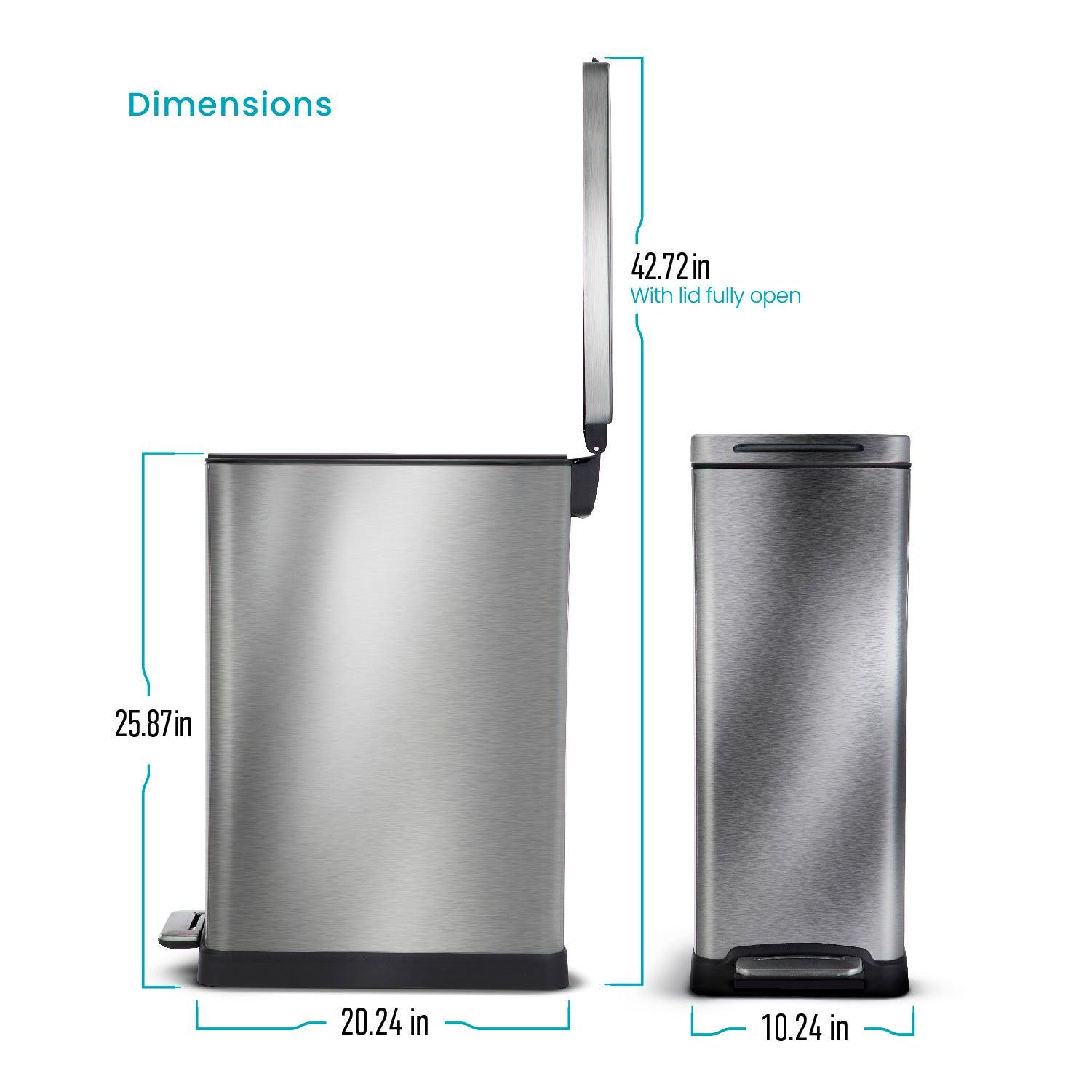 12 Gallon Slim Kitchen Trash Can - Home Zone Living