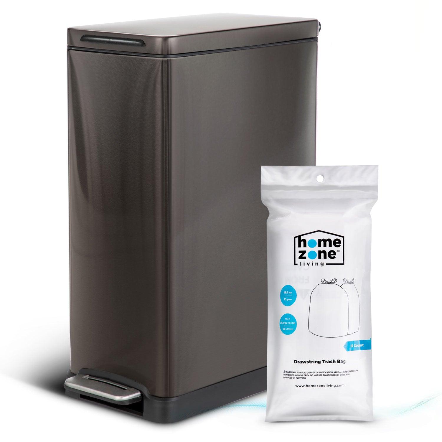 12 Gallon Slim Kitchen Trash Can - Home Zone Living