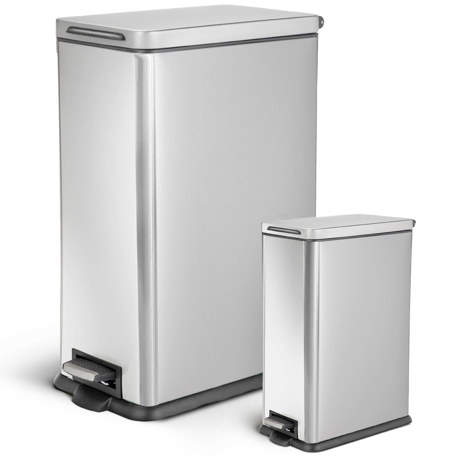 12 Gallon and 2.5 Gallon Kitchen Trash Can Combo Set - Home Zone Living