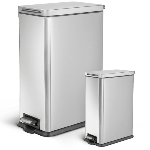 12 Gallon and 2.5 Gallon Kitchen Trash Can Combo Set - Home Zone Living