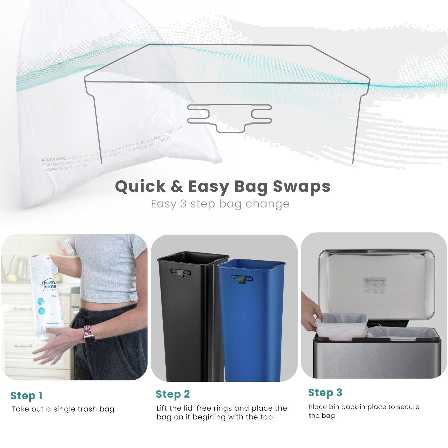 13 Gallon Dual Compartment Kitchen Trash Can - Home Zone Living