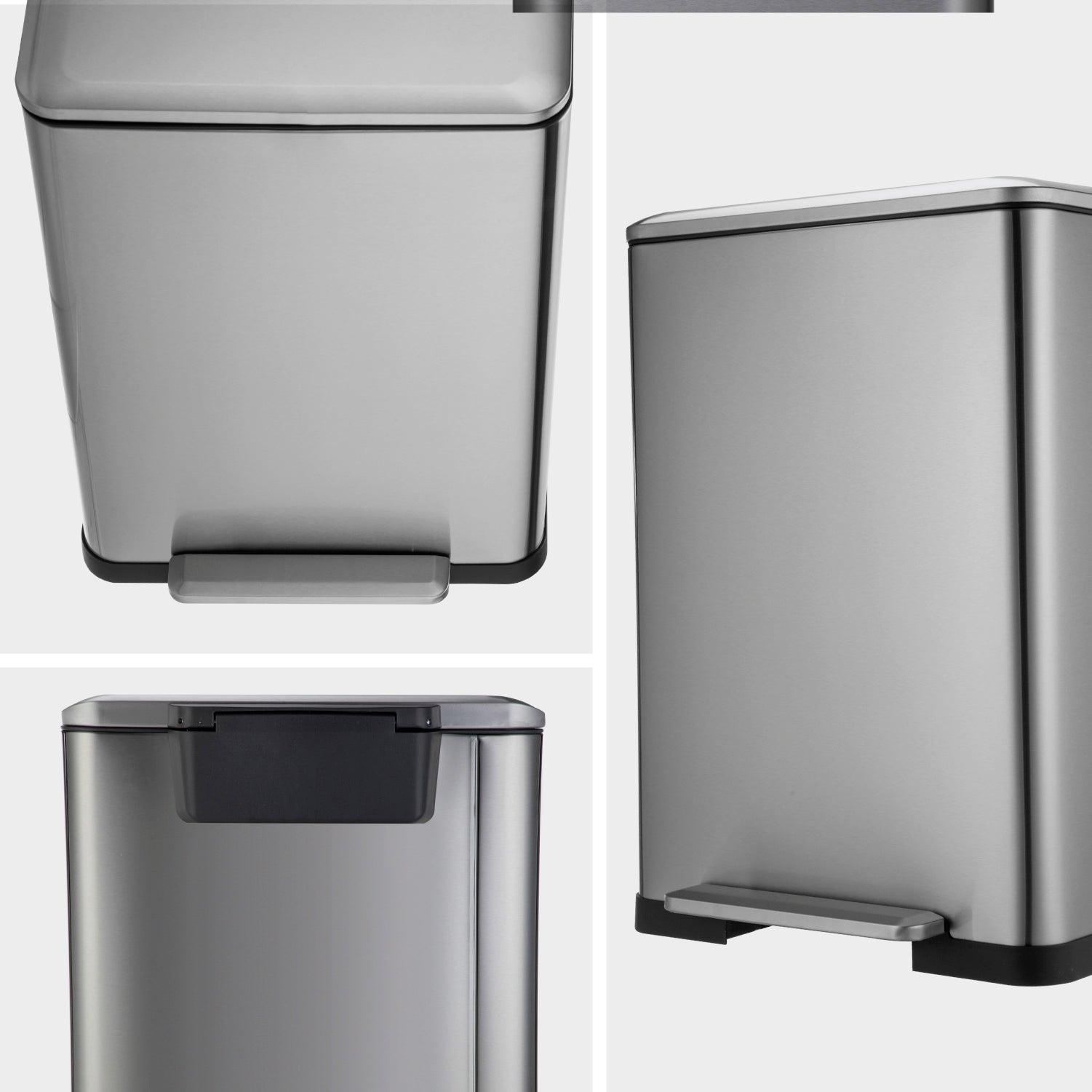 13 Gallon Dual Compartment Kitchen Trash Can - Home Zone Living