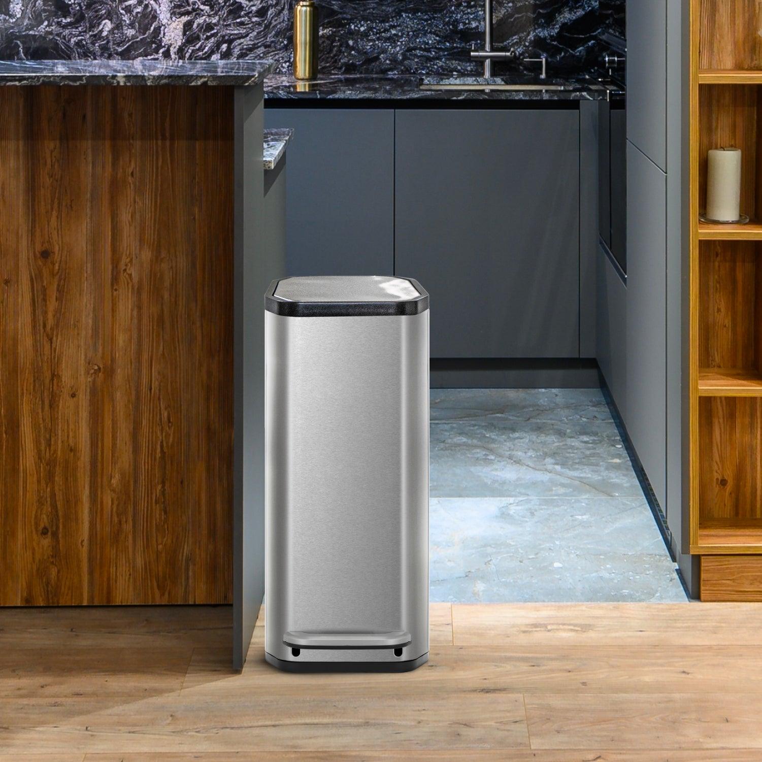 13 Gallon Slim Kitchen Trash Can with CLEANAURA, 50 Liters - Home Zone Living