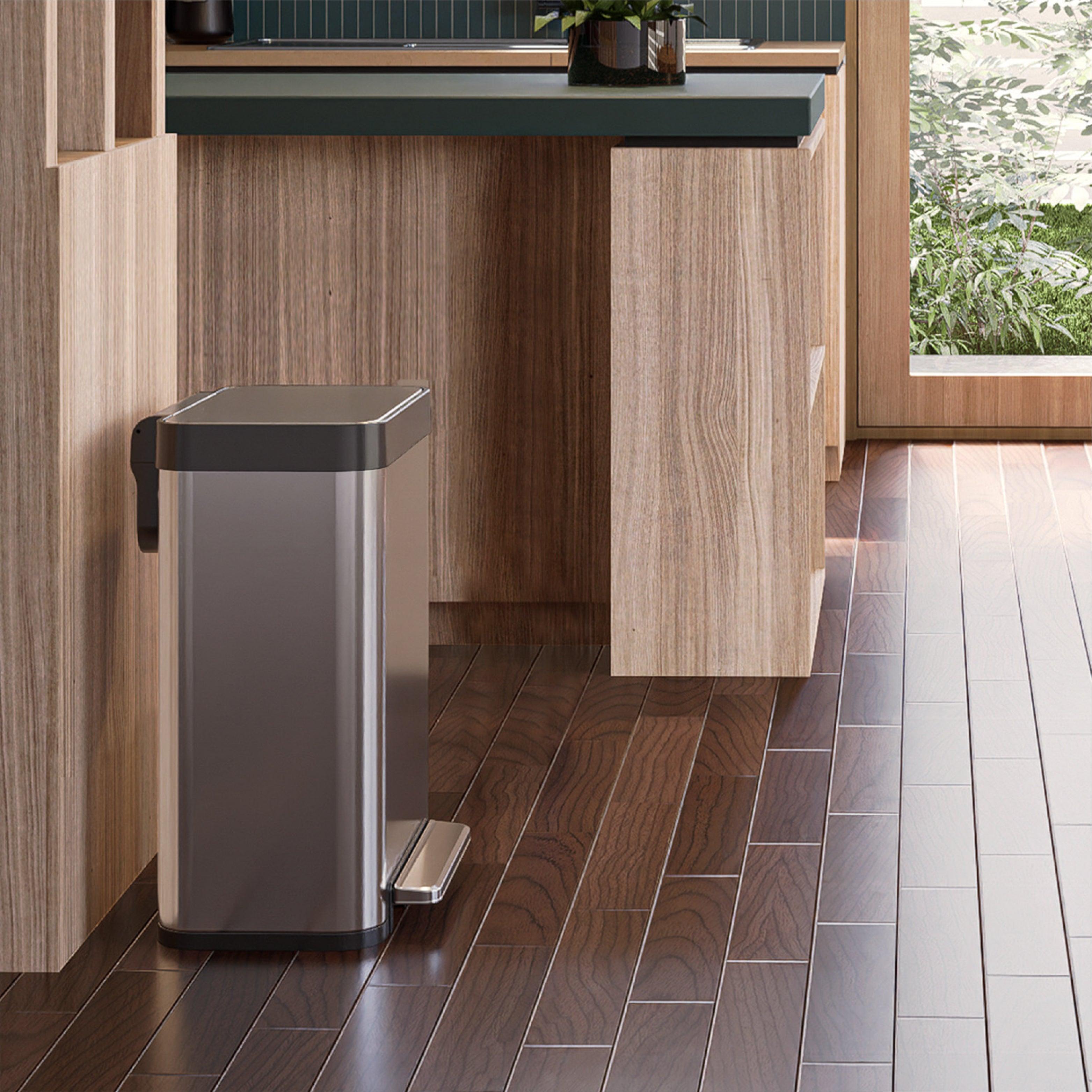 Virtuoso Collection - 13 Gallon Liner-Free Step Pedal Kitchen Trash Can - Home Zone Living