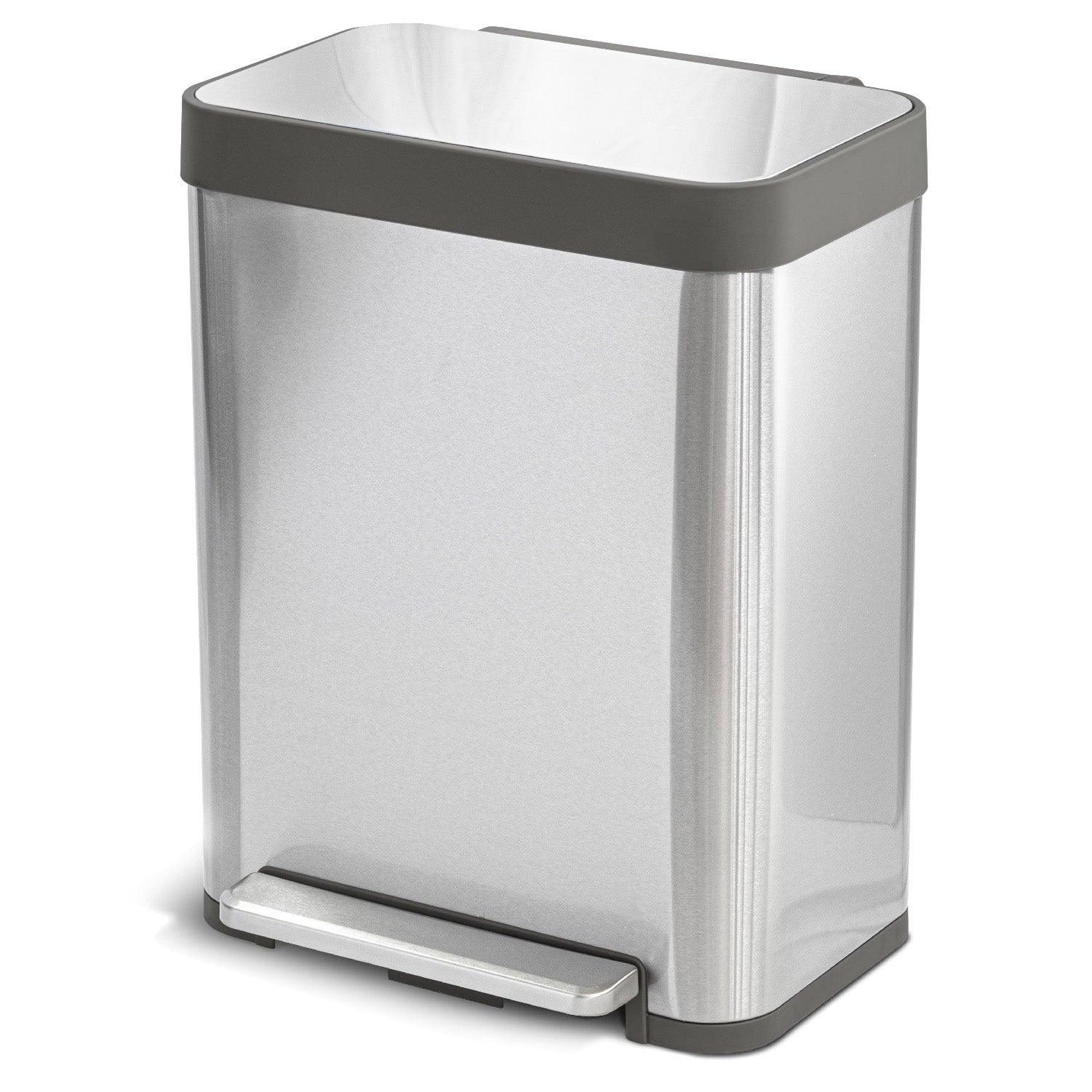 Virtuoso Collection - 13 Gallon Liner-Free Step Pedal Kitchen Trash Can - Home Zone Living