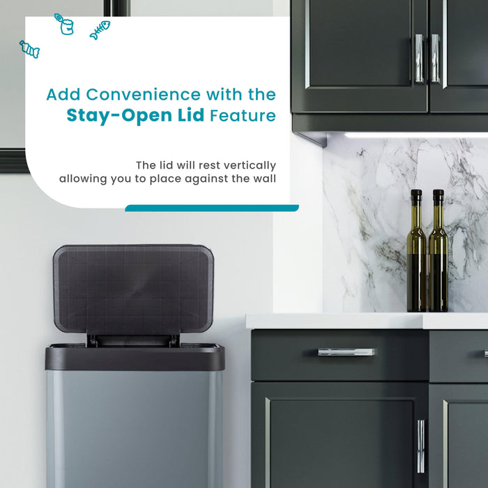 Virtuoso Collection - 18.5 Gallon Liner-Free Step Pedal Kitchen Trash Can - Home Zone Living