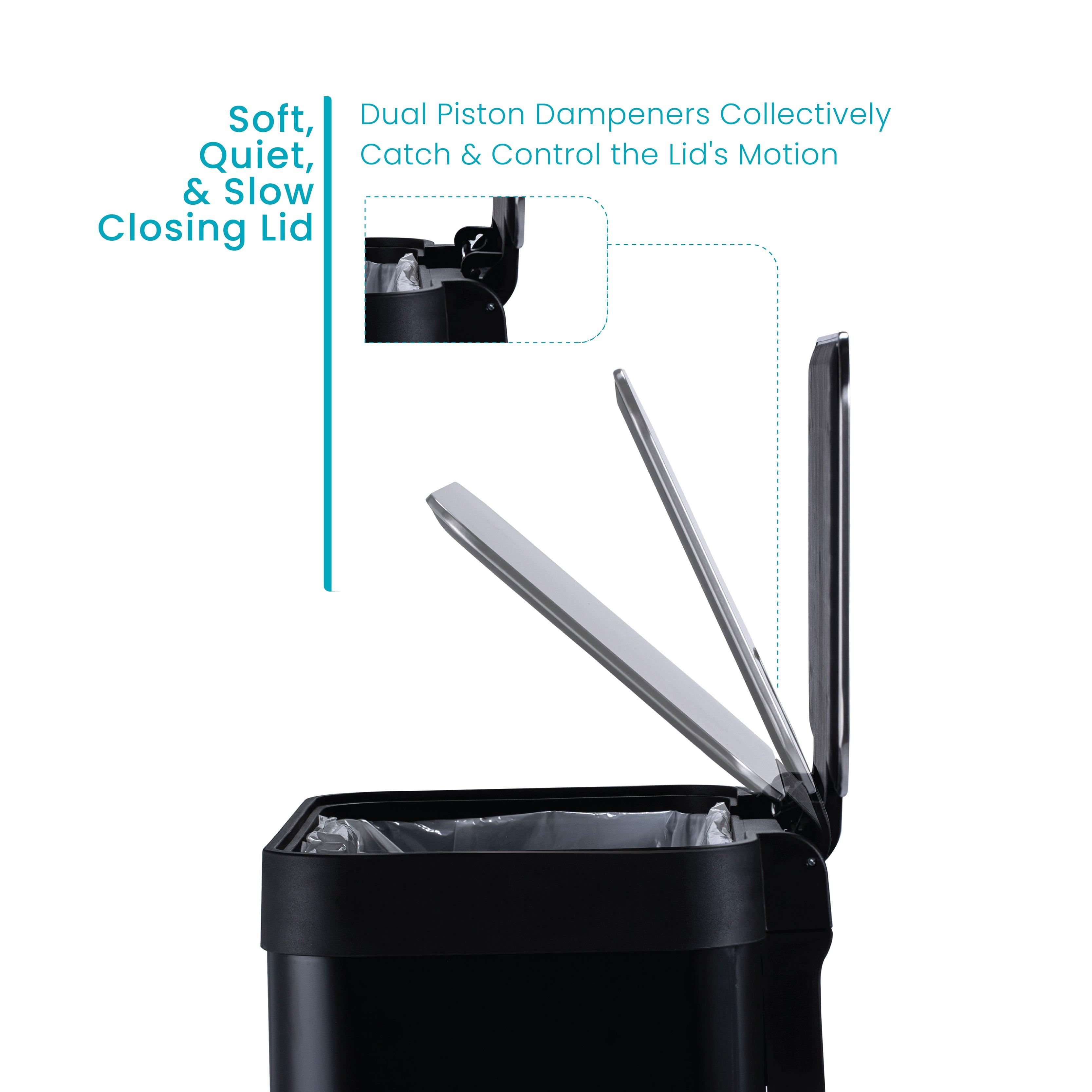 Virtuoso Collection - 13 Gallon Liner-Free Step Pedal Kitchen Trash Can - Home Zone Living