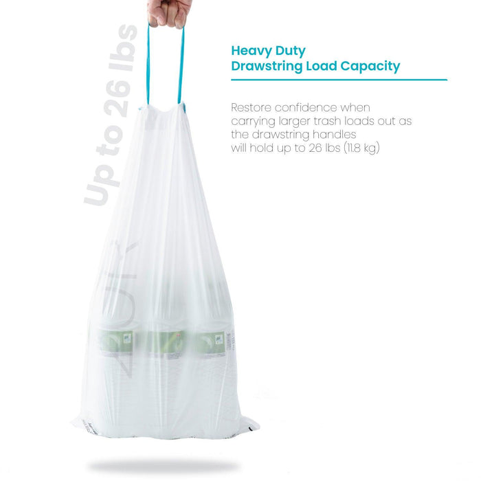 5.3 Gallon Kitchen Trash Bags with Drawstring Handles, Heavy Duty Custom Fit Design for 20 Liter Dual Recycling Liners, Code 20R, 60 Count - Home Zone Living