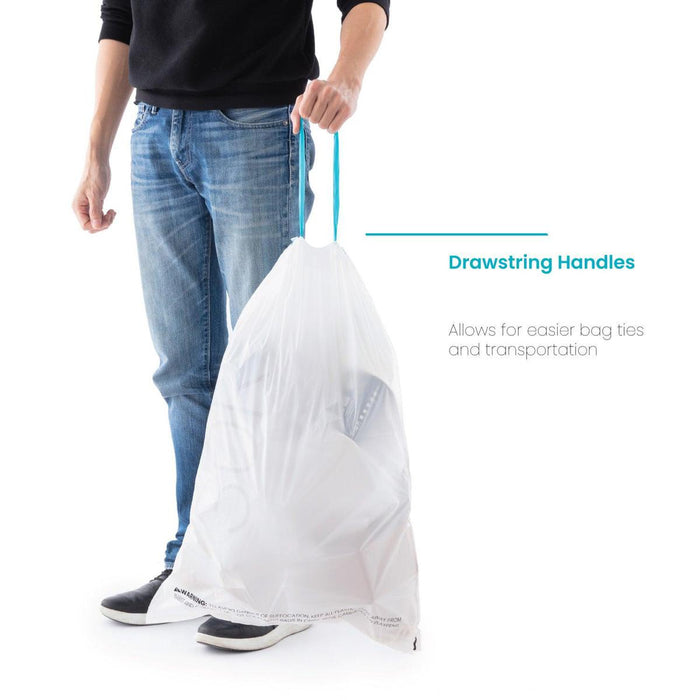 8 Gallon Kitchen Trash Bags with Drawstring Handles, Heavy Duty Custom Fit Design for 30 Liter Dual Recycling Liners, Code 30R, 60 Count - Home Zone Living