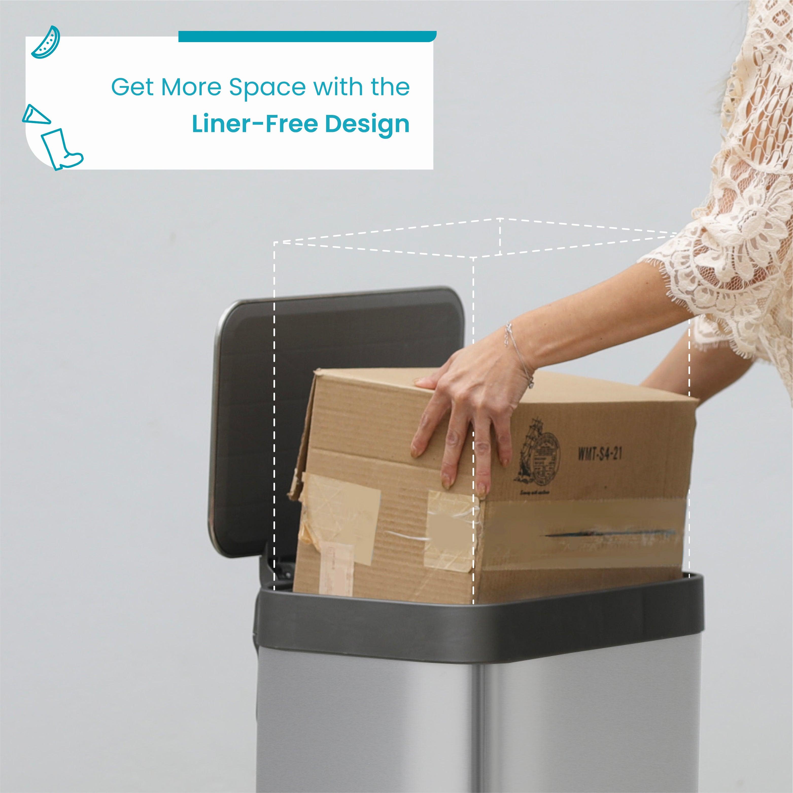 Virtuoso Collection - 13 Gallon Liner-Free Step Pedal Kitchen Trash Can - Home Zone Living