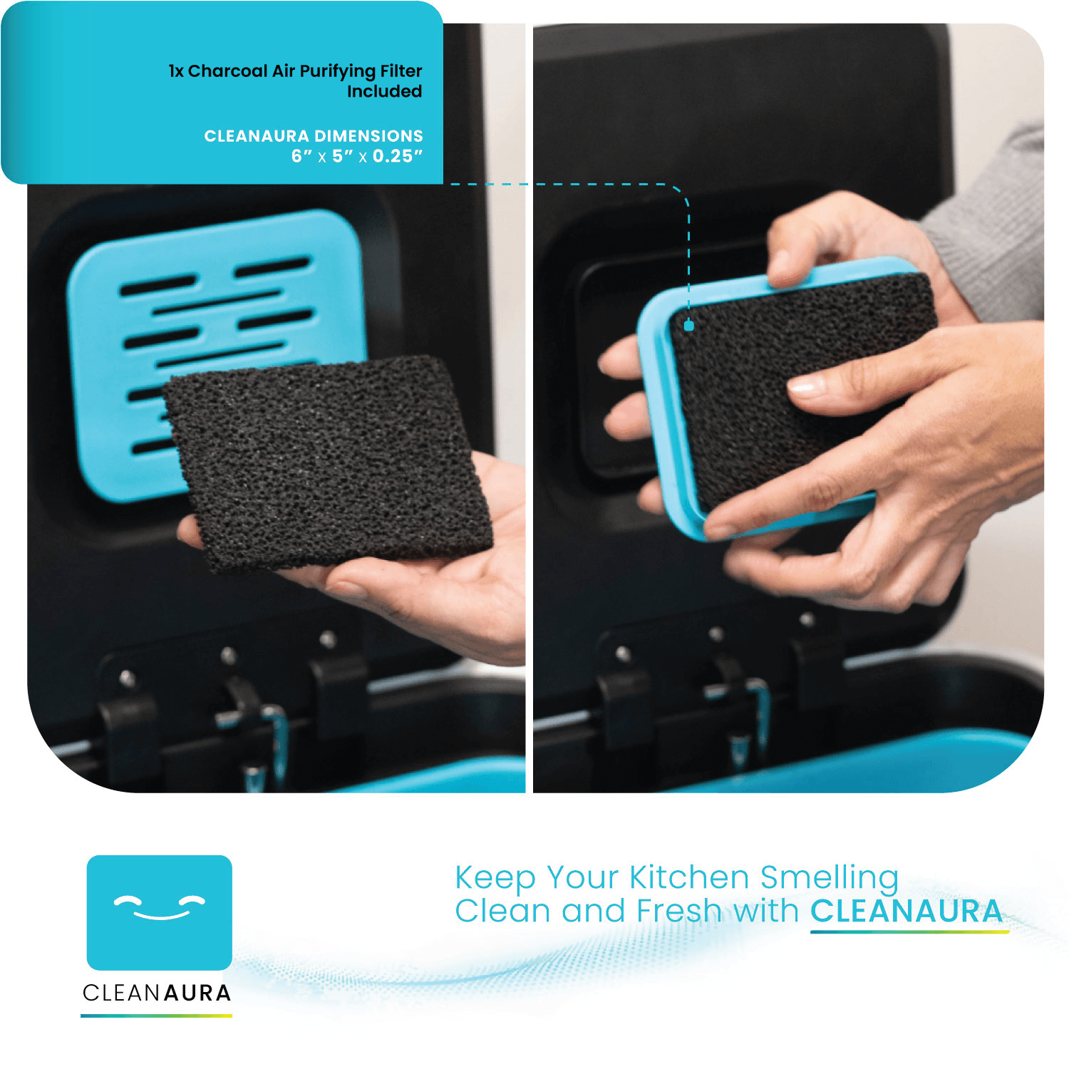 18.5 Gallon Dual Compartment Trash Can with CleanAura